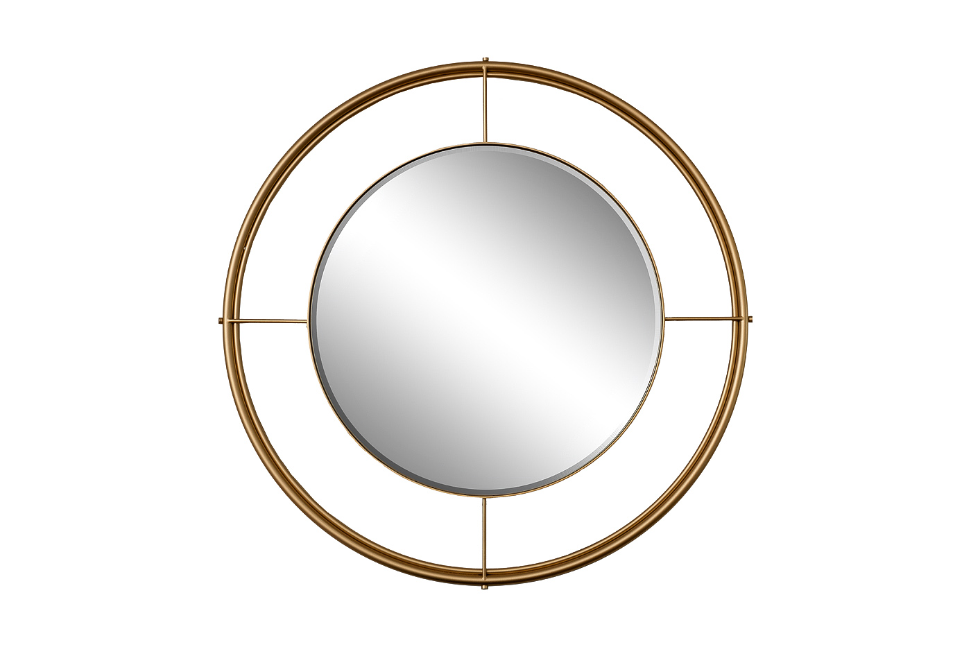 Зеркало круглое в металл. раме золотого цвета d80