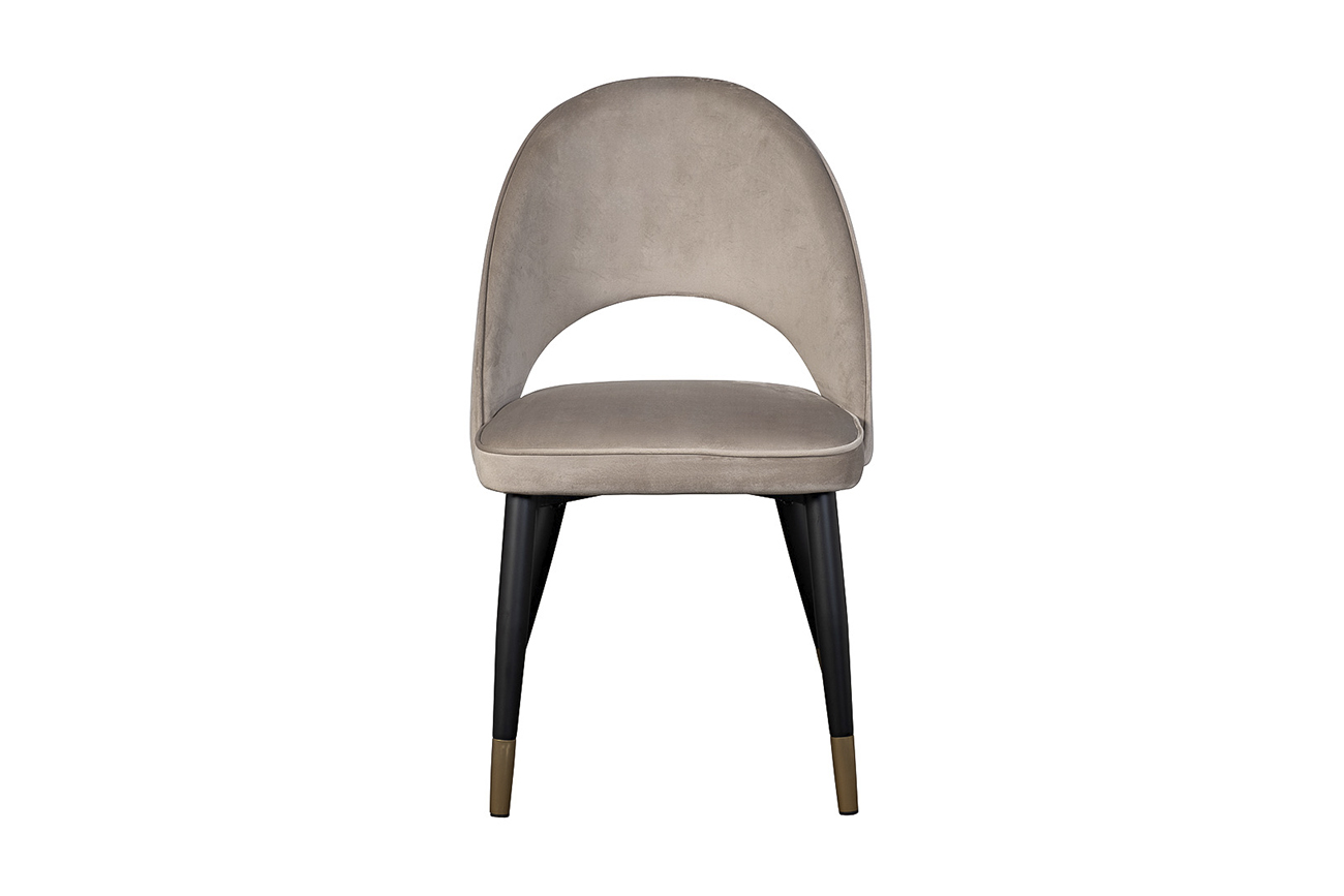 Стул велюр серо-бежевый , наконечники мат.золото