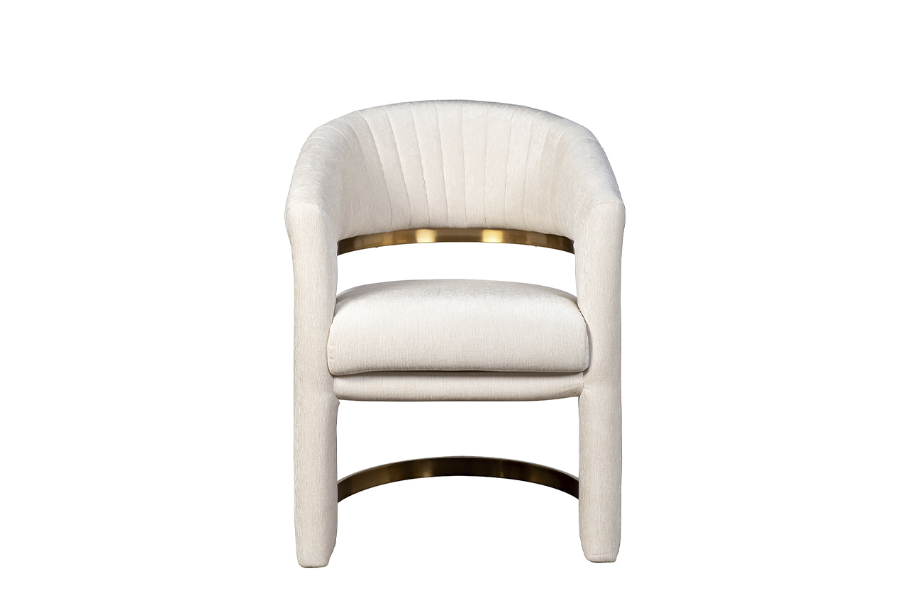 Стул велюр кремовый/матовое золото