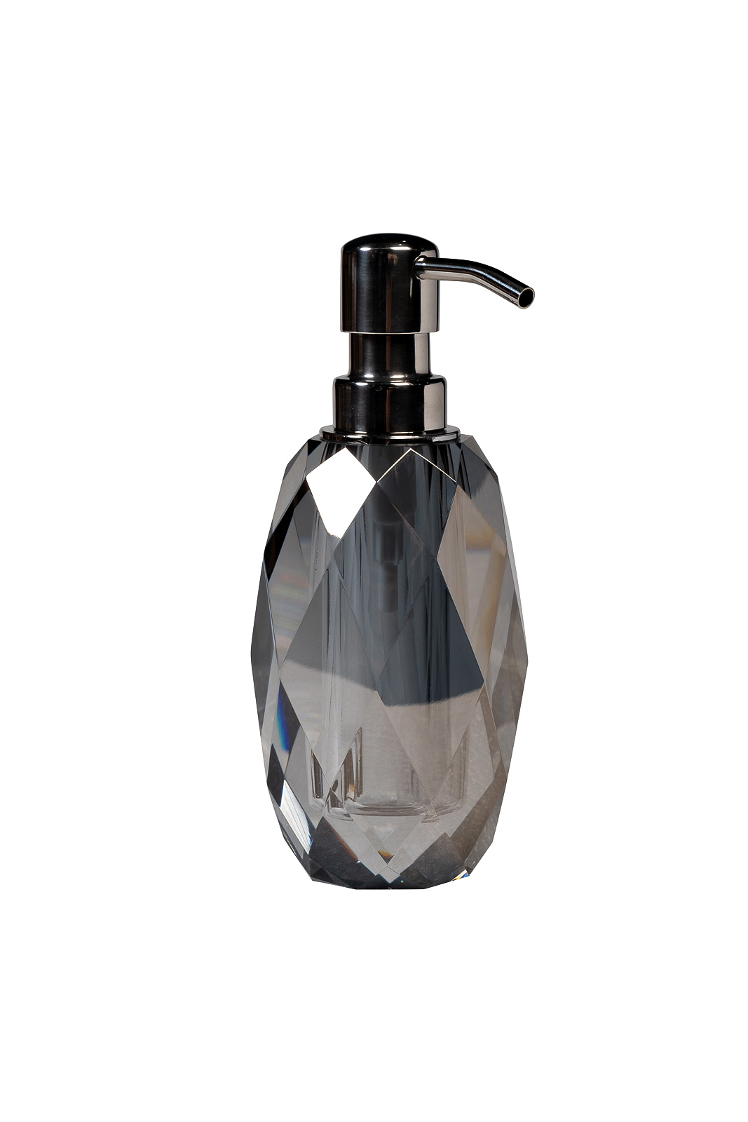 Диспенсер для мыла стекло дымчатое 7*h.17,5 (50мл)