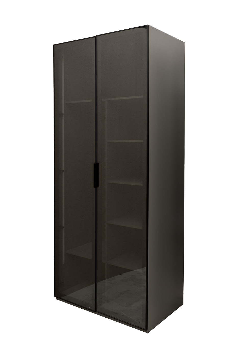 GD-10013-6-2 Шкаф Alto двухд с полками, цвет серый Кобальт, дверцы стекло(тонир) 100*57*230.5