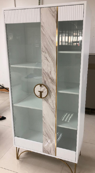 Витрина Plisse белая/золото