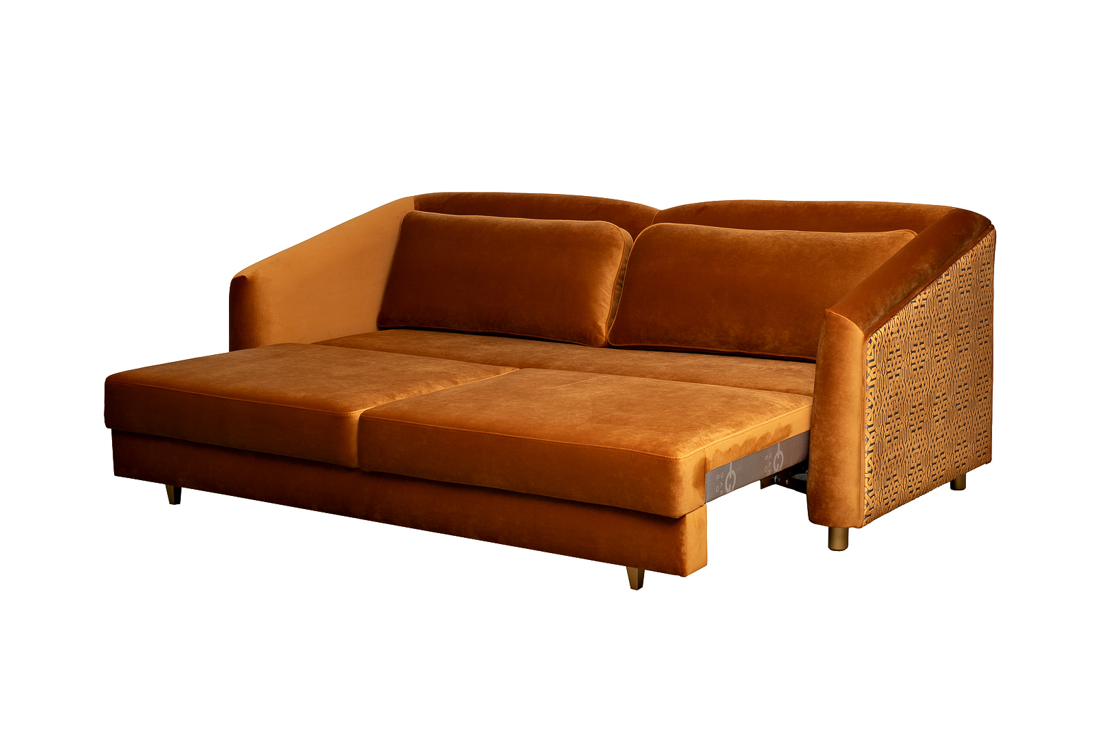 Диван Trevi 230М(К) трехм раскл с кантом оранж Pad31+Lattice ORANG