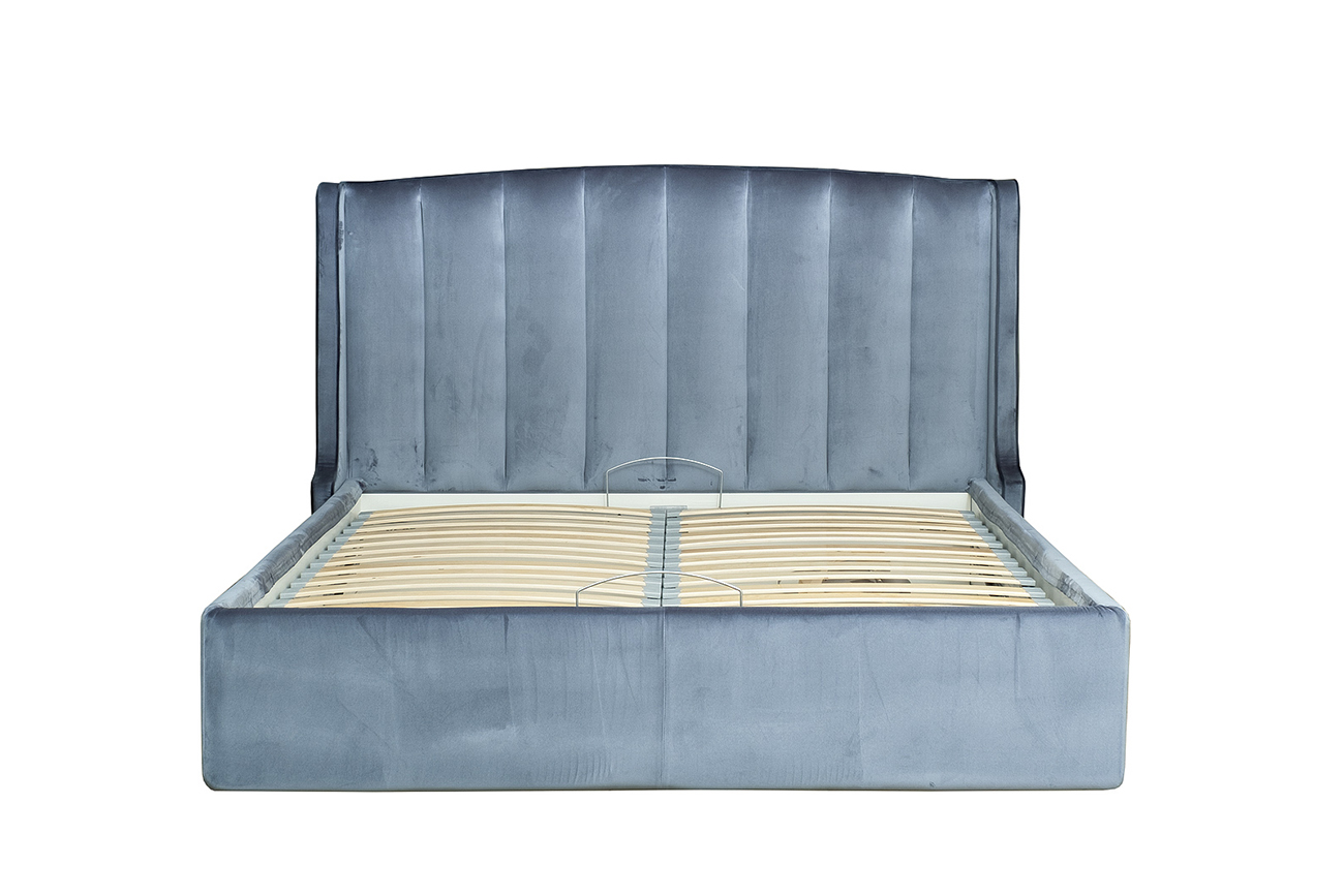 Кровать Odry c подъем.мех.вельвет синий Velv SIN